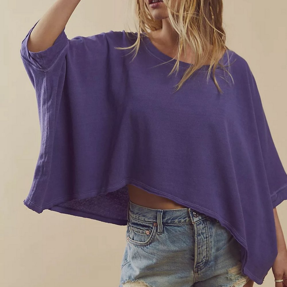 Free People - We The Free - Sweet Slumber - Short Sleeve Oversized Cropped CC Te